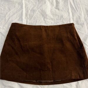 Zara Brown Suede Mini Skirt